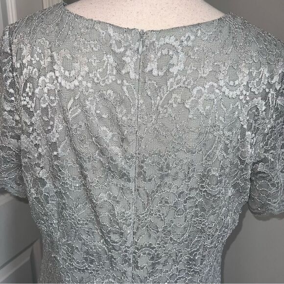 Alex Evenings Formal Gown Dress Size 16 Lace Satin Mother of the Bride Groom - Picture 6 of 10